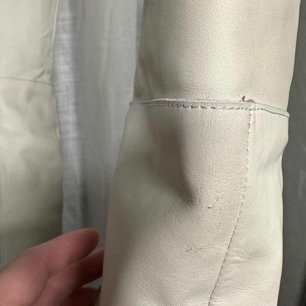 Genuine Leather Cream Over The Knee Women's Boots/ also can roll down! - Picture 15 of 16